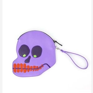 David Shrigley “I’m Pretty “ Purple Embroidered Accents Wristlet